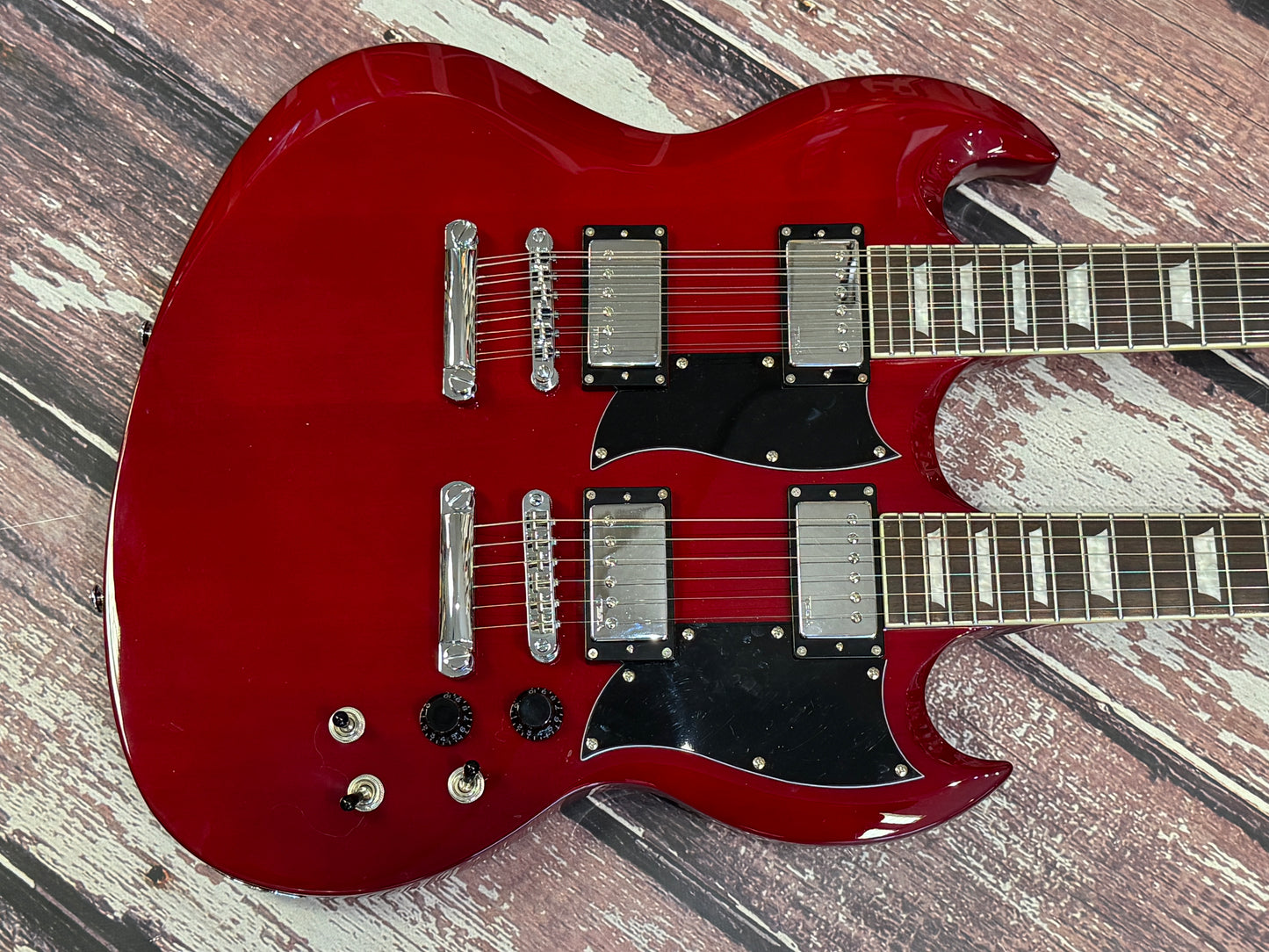 Harley Benton DC-Custom II 612 Double neck - Collection ONLY!