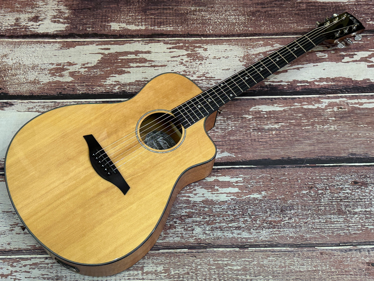 Vintage Pacific Coast Series Electro-Acoustic Guitar ~ Natural Spruce V300