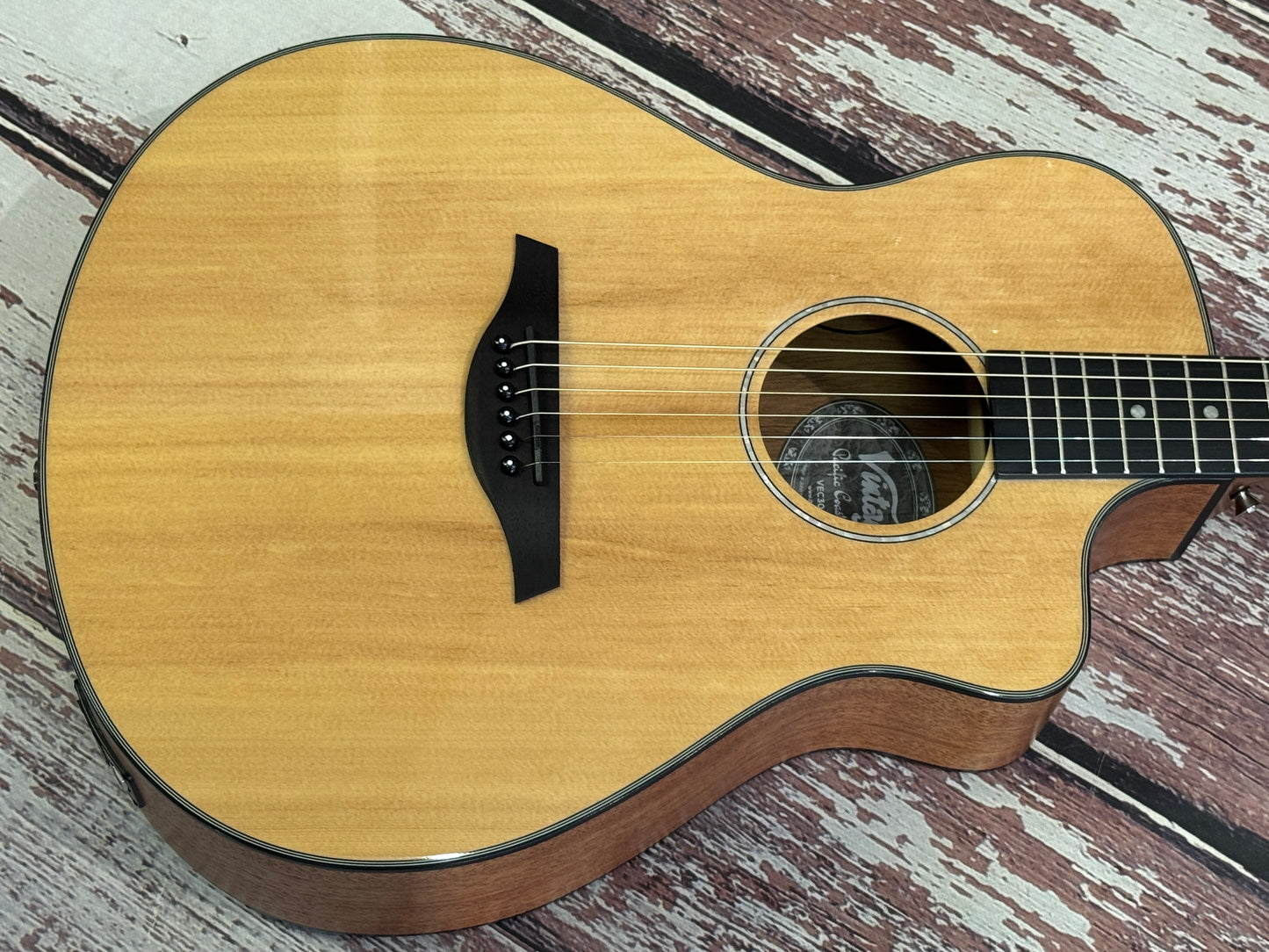 Vintage Pacific Coast Series Electro-Acoustic Guitar ~ Natural Spruce V300
