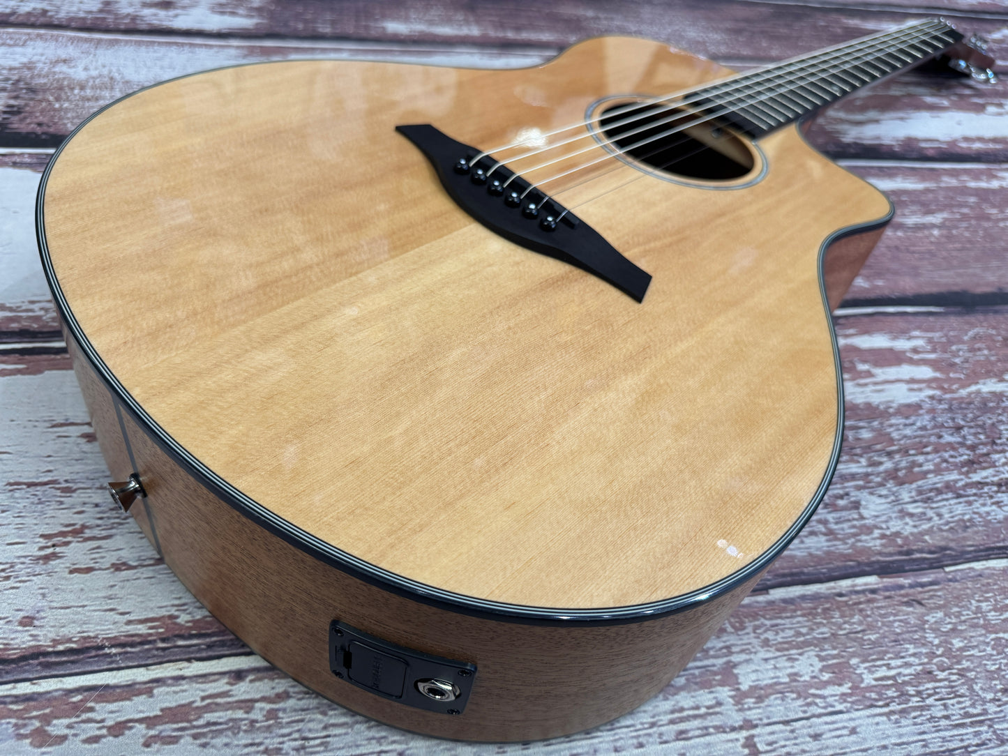 Vintage Pacific Coast Series Electro-Acoustic Guitar ~ Natural Spruce V300