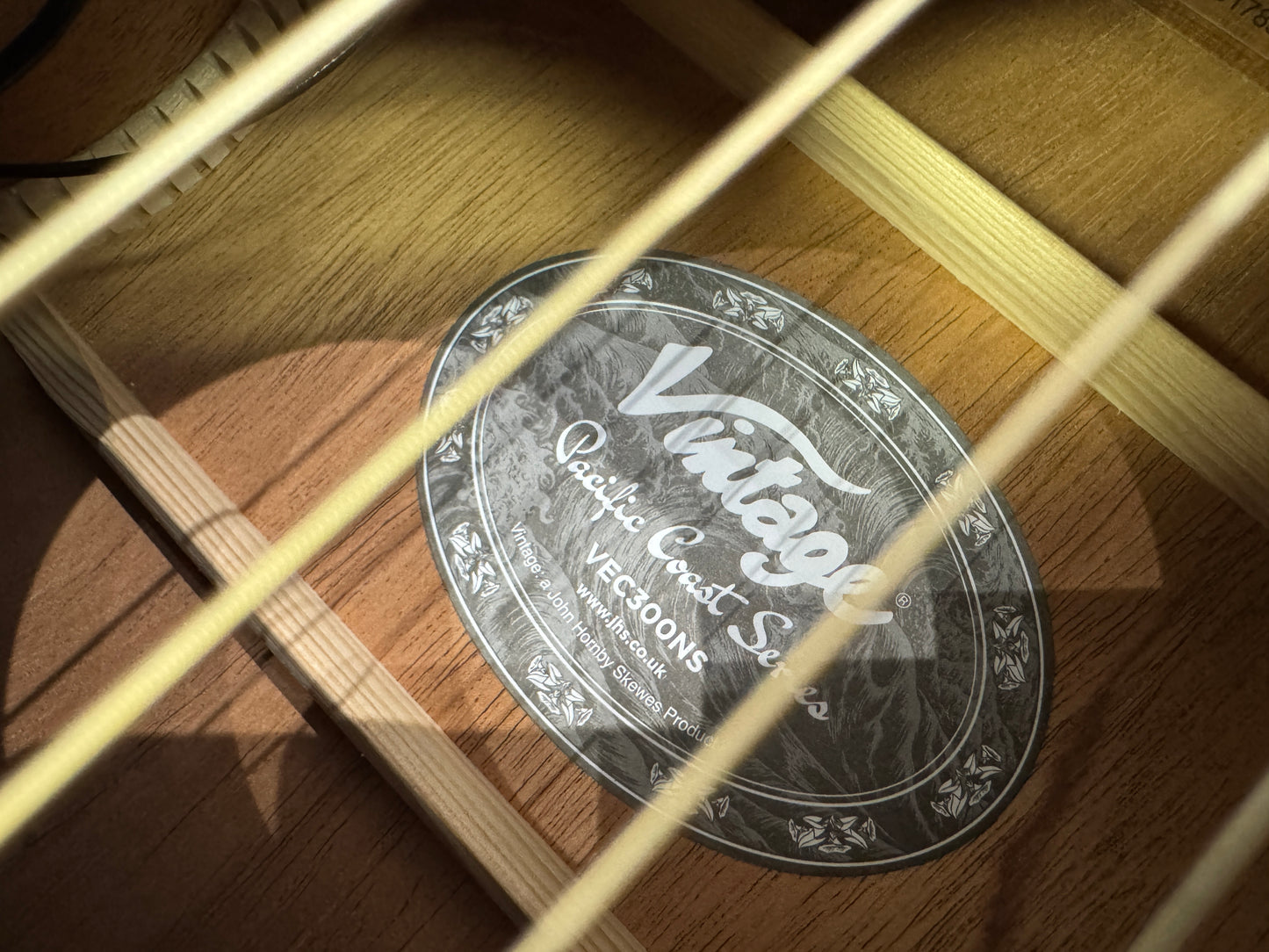 Vintage Pacific Coast Series Electro-Acoustic Guitar ~ Natural Spruce V300