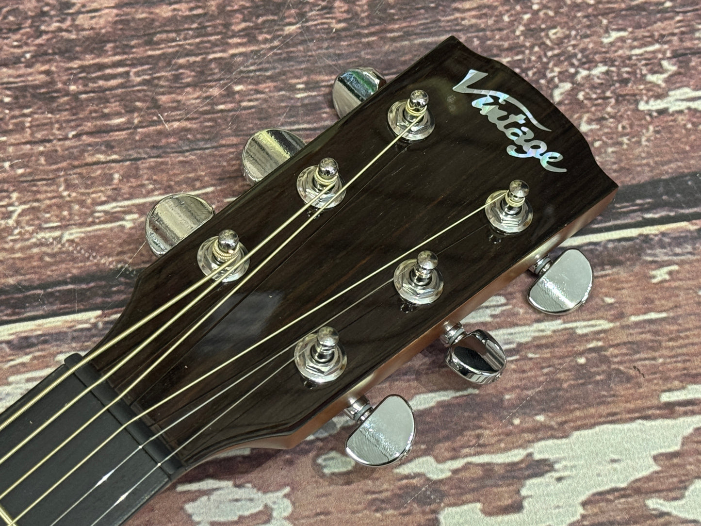 Vintage Pacific Coast Series Electro-Acoustic Guitar ~ Natural Spruce V300