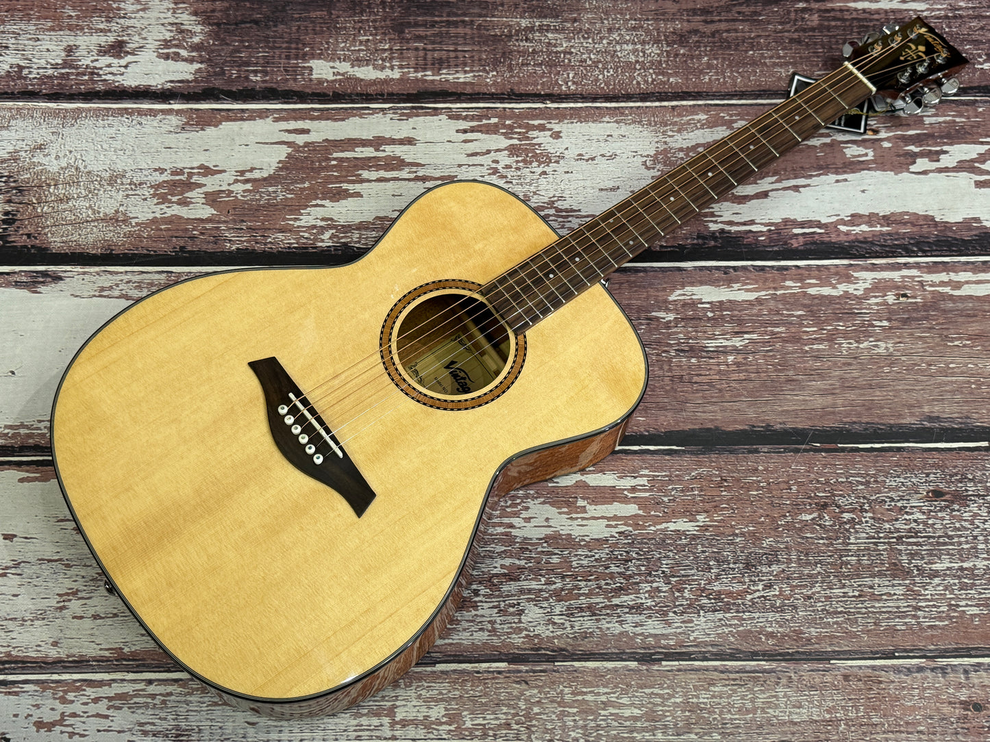 Vintage Performer Series Acoustic Orchestra OM Guitar ~ Natural Gloss