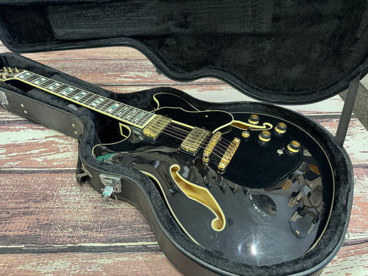 Ibanez AS-153 semi hollow Black with hard case.