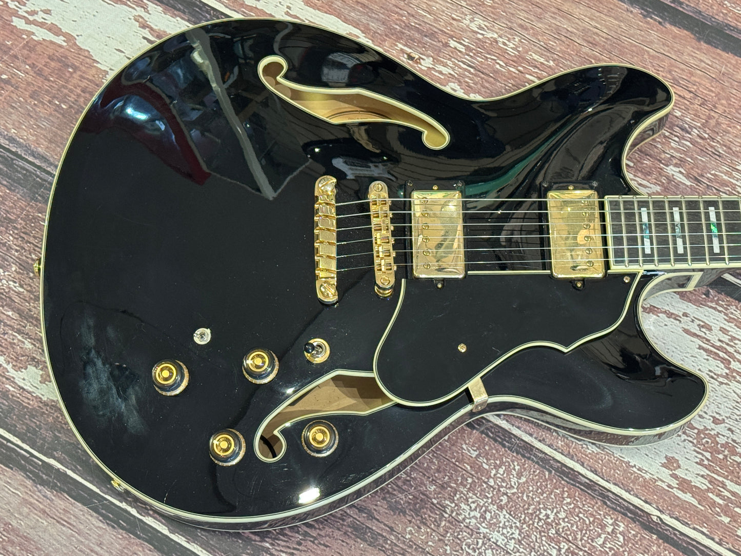 Ibanez AS-153 semi hollow Black with hard case.