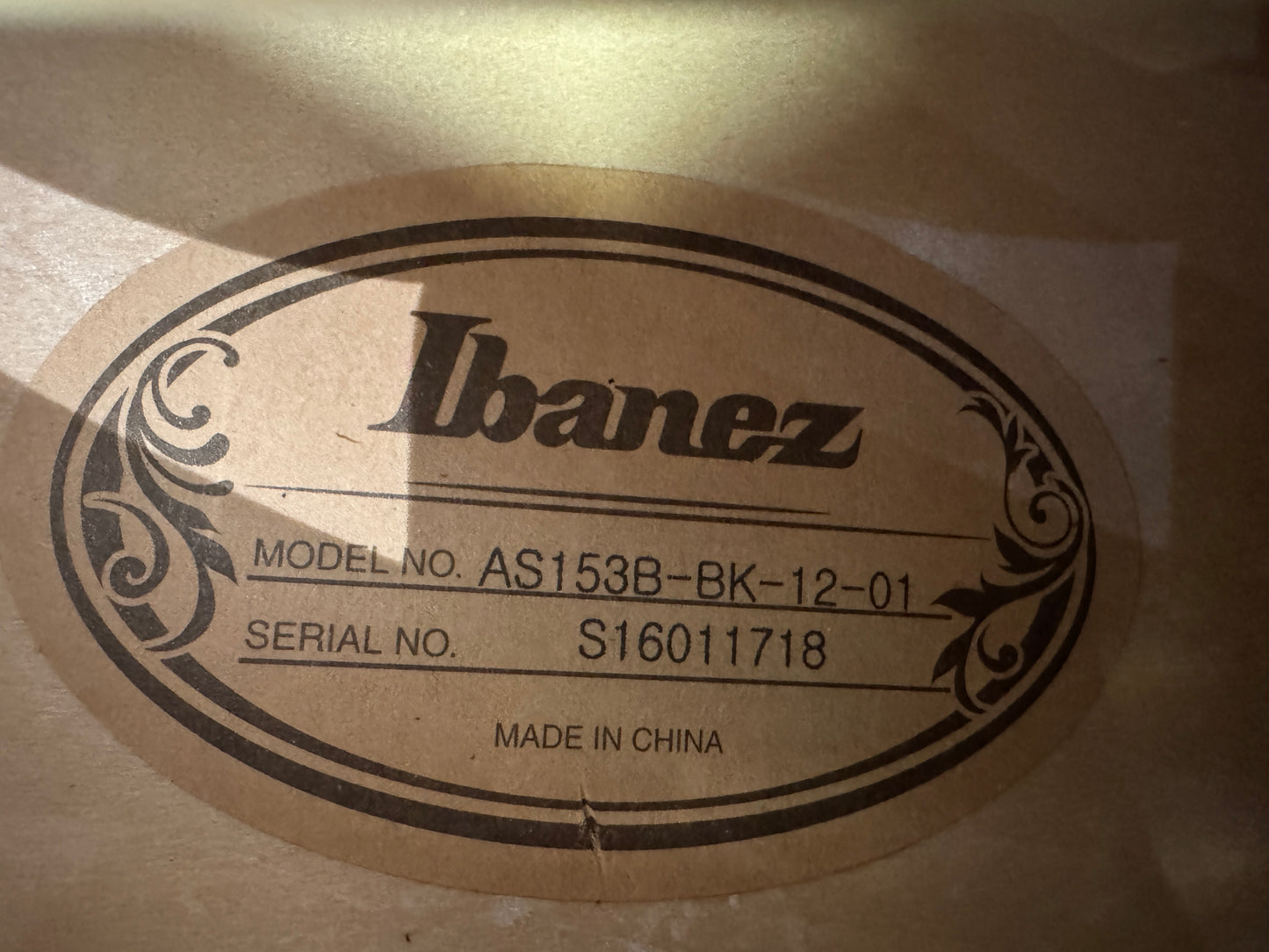 Ibanez AS-153 semi hollow Black with hard case.