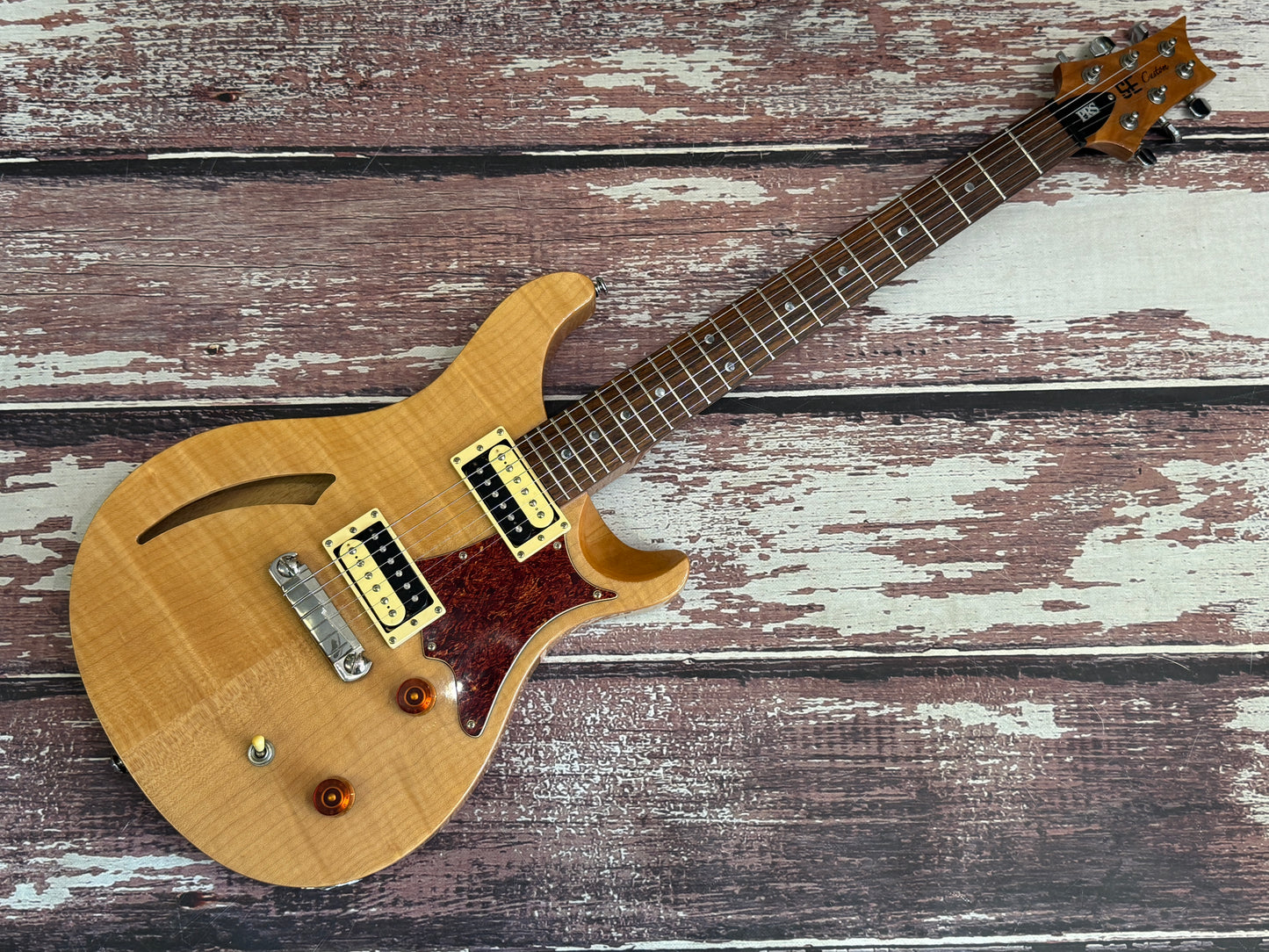 PRS SE semi hollow custom 22 - natural flame top