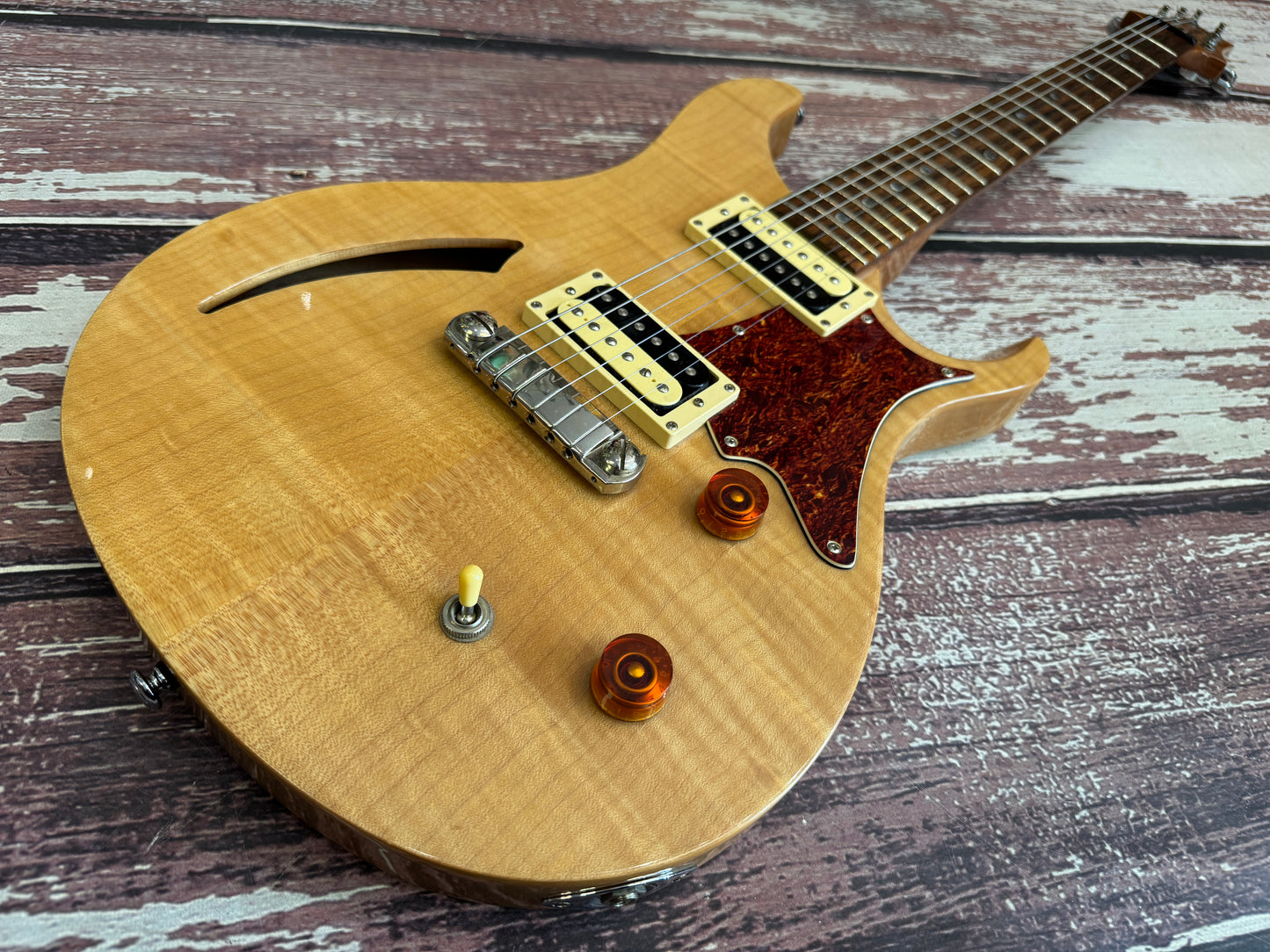 PRS SE semi hollow custom 22 - natural flame top