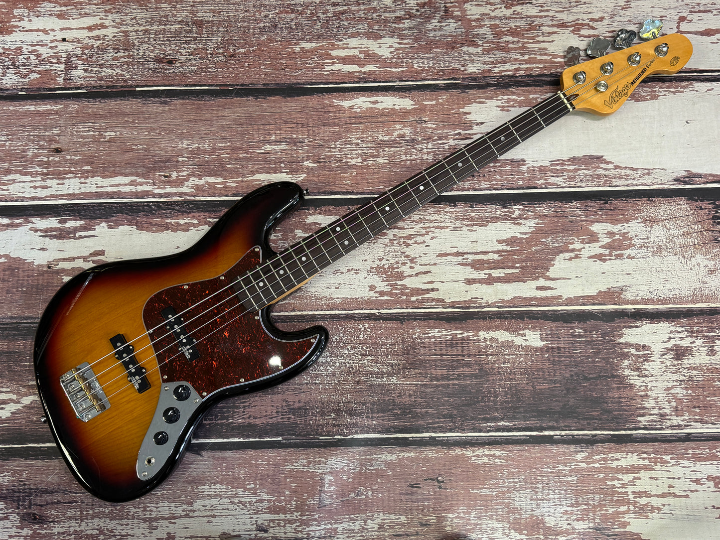 Vintage V74 Jazz Bass Sunburst