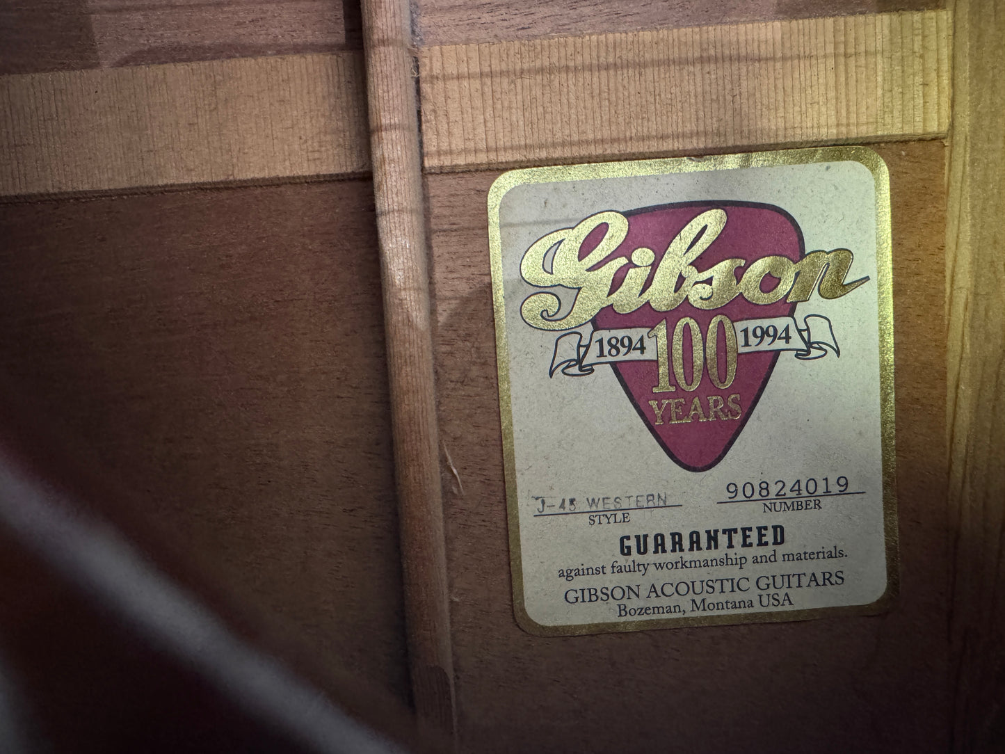 Gibson J45 USA Acoustic - 1994 100th Anniversary edition.