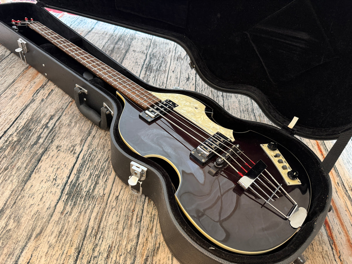 Hofner Icon B-Bass - Black Violin bass with hard case