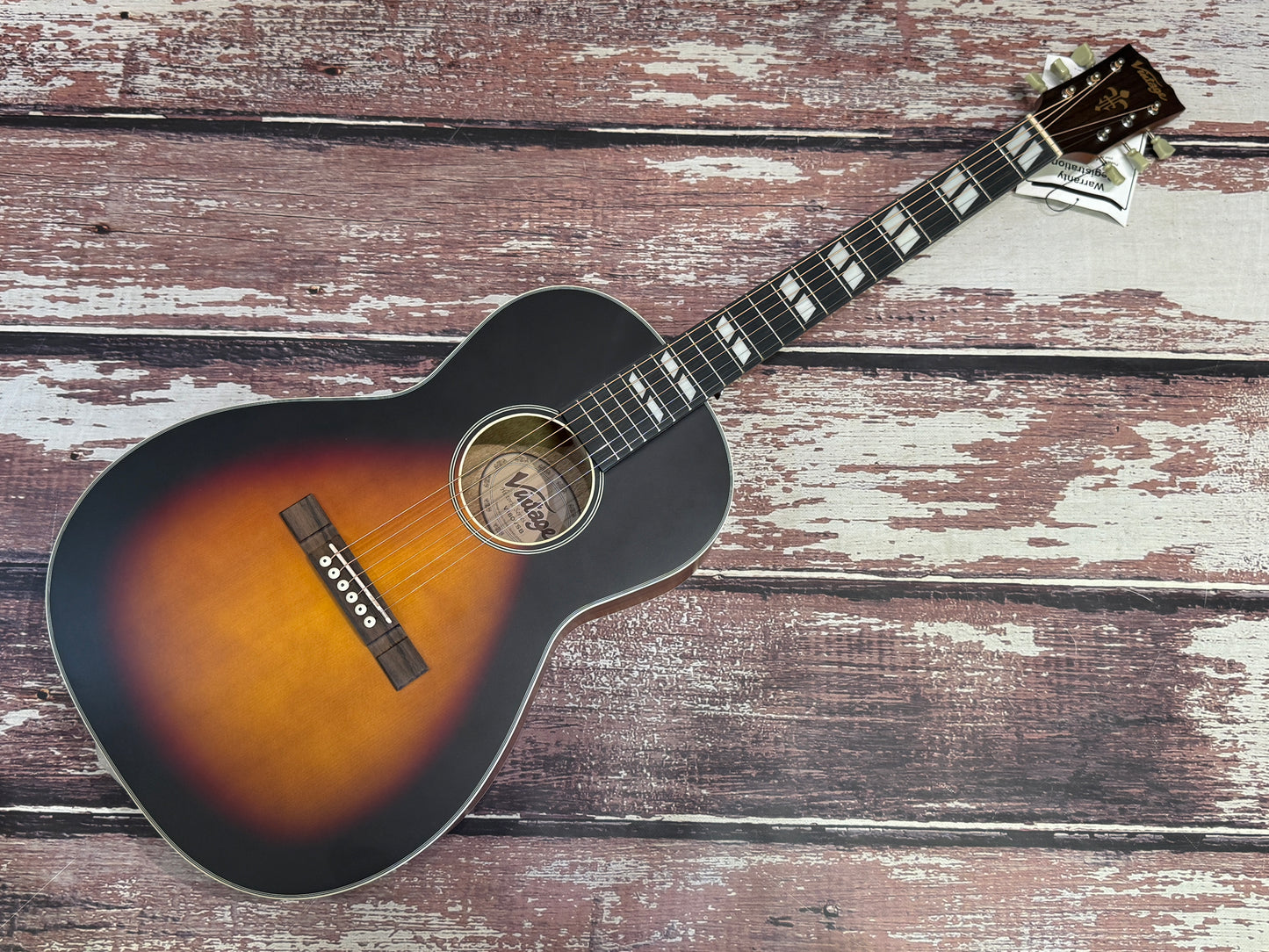 Vintage V180 vintage sunburst parlour acoustic