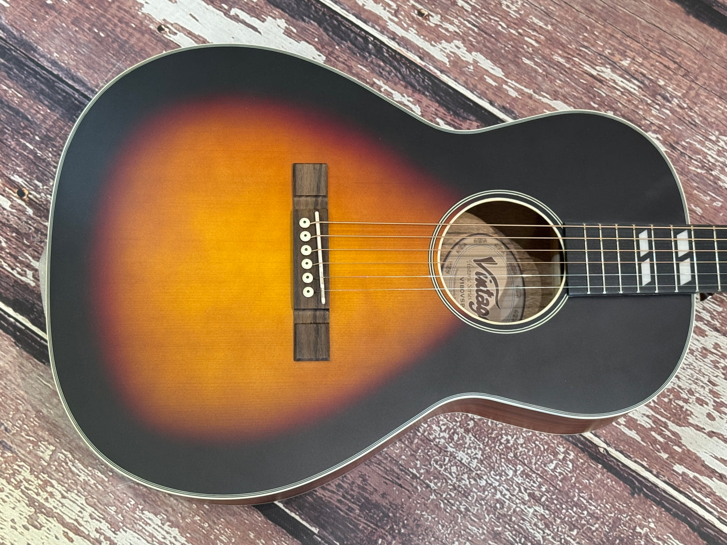 Vintage V180 vintage sunburst parlour acoustic