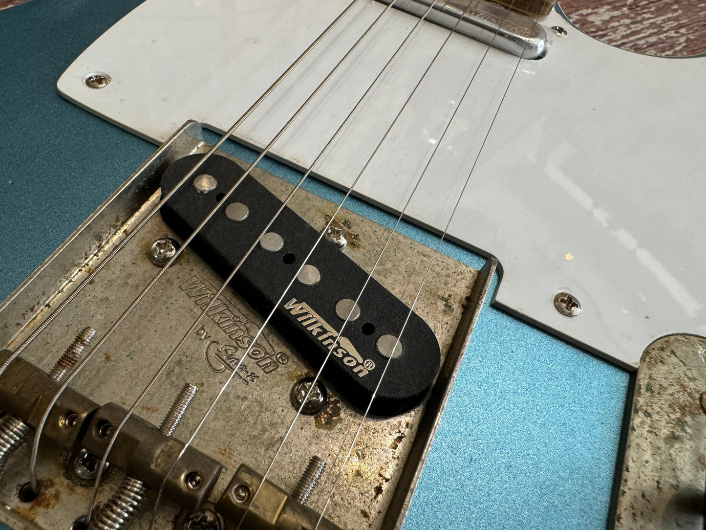 Vintage V66 (Double bound Tele) Distressed Paul Rose Signature in metallic blue £549