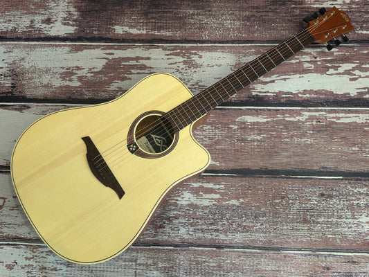 LAG T70-DC Natural - Solid Sitka Spruce top - Cutaway Acoustic