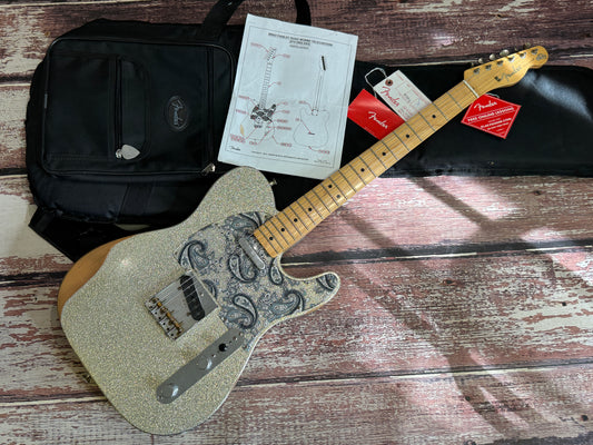Fender Brad Paisley Roadworn Silver Sparkle Telecaster - Ultra light.