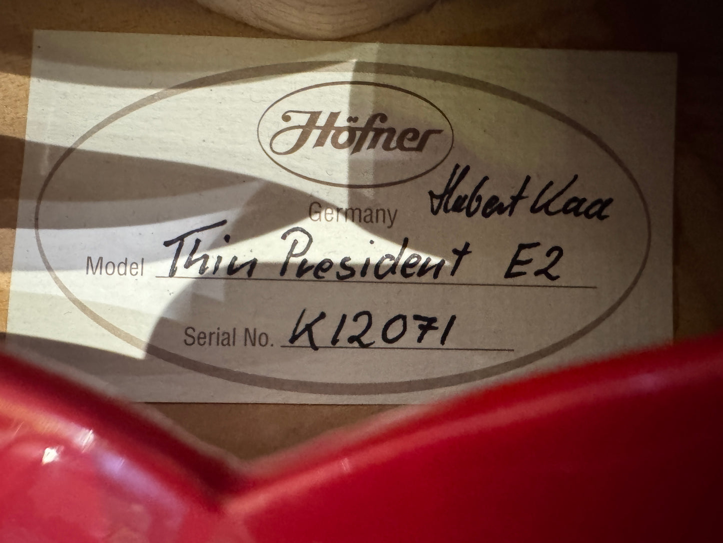 Hofner Thin President (4570 model) German Master built - Hubert Kaa