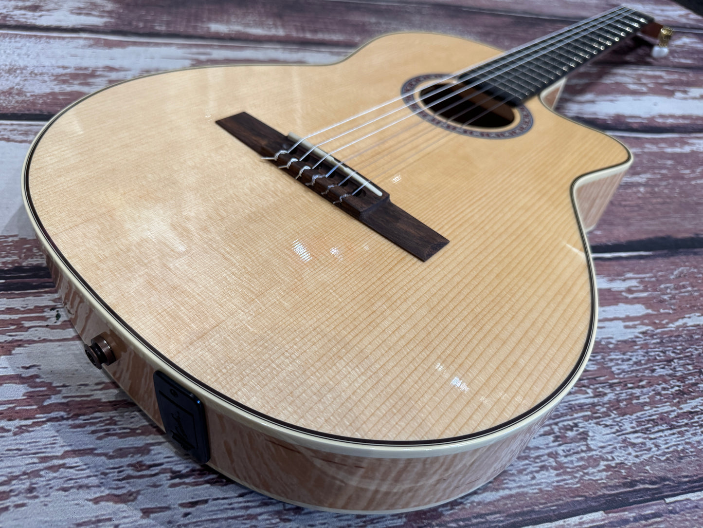 Godin Arena Flame Maple Cutaway Clasica II Nylon String Electro Guitar