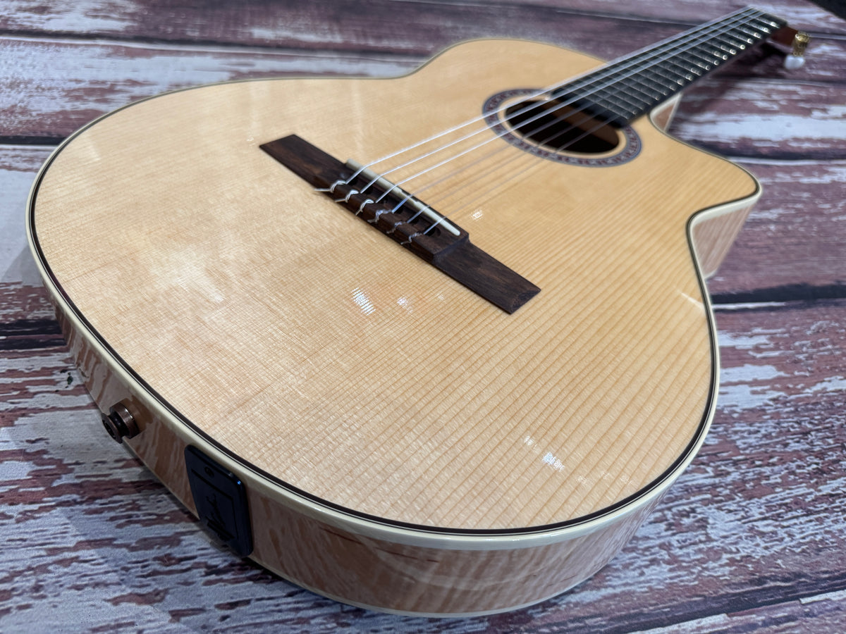 Godin Arena Flame Maple Cutaway Clasica II Nylon String Electro Guitar