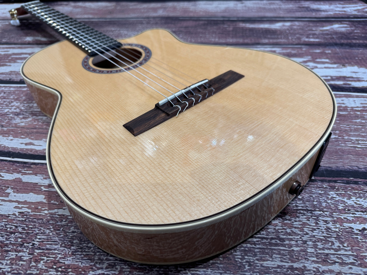 Godin Arena Flame Maple Cutaway Clasica II Nylon String Electro Guitar