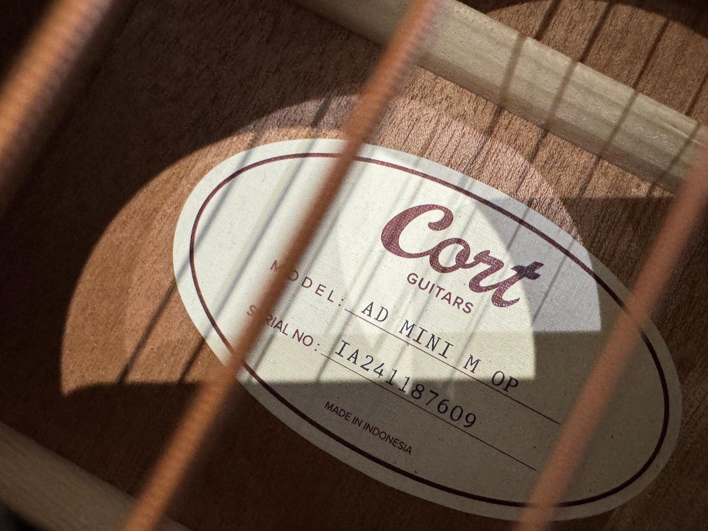 Cort AD Mini Mahogany travel acoustic.