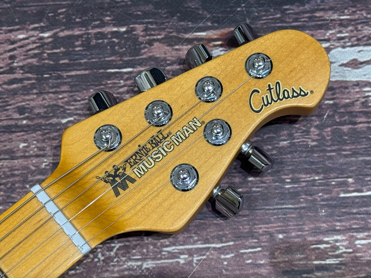 MusicMan Cutlass USA SSS Ivory White, cased.