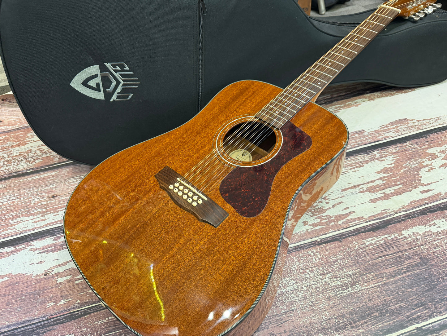 Guild Westward series D12-12 string mahogany - all solid with case