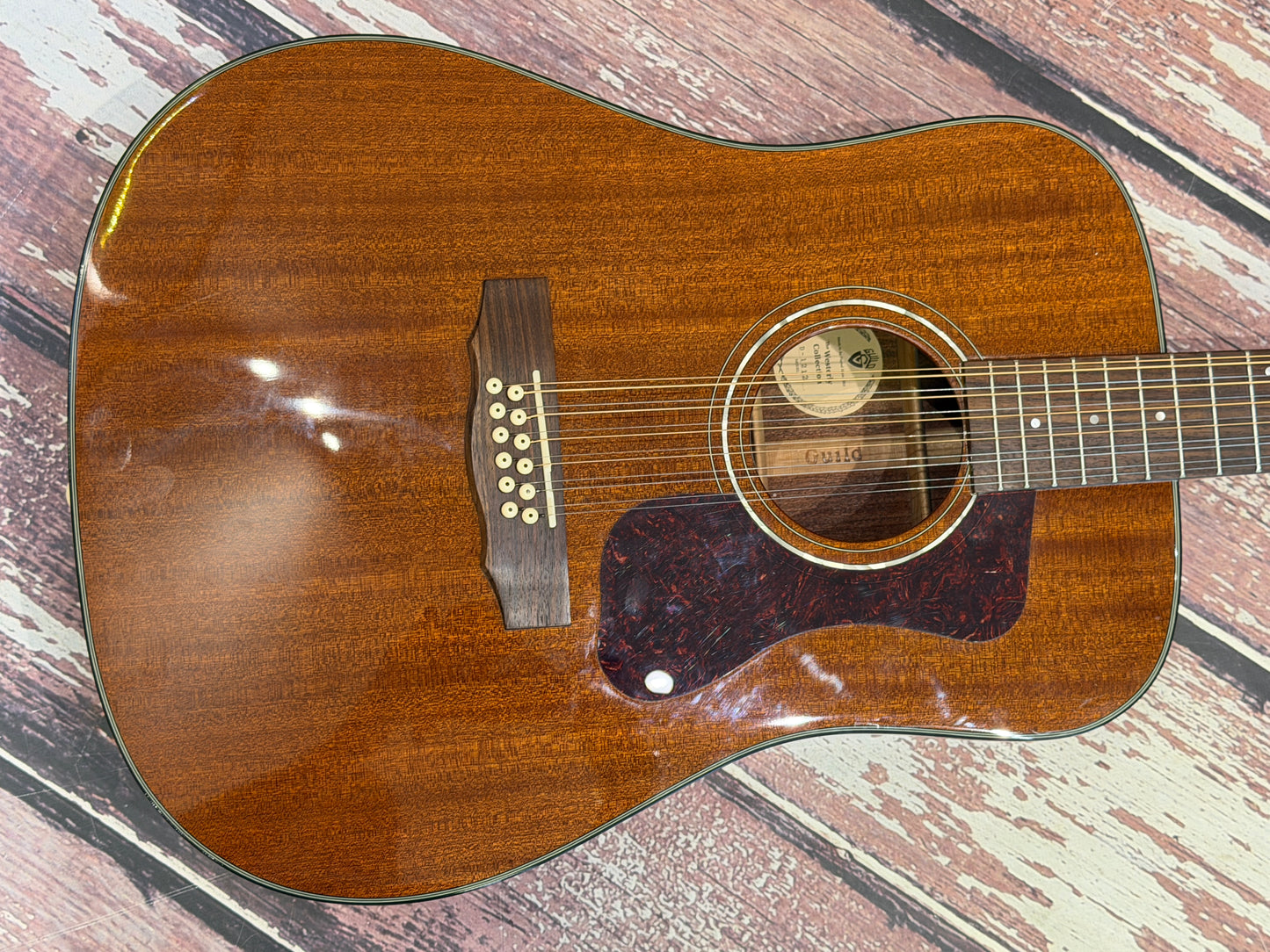 Guild Westward series D12-12 string mahogany - all solid with case