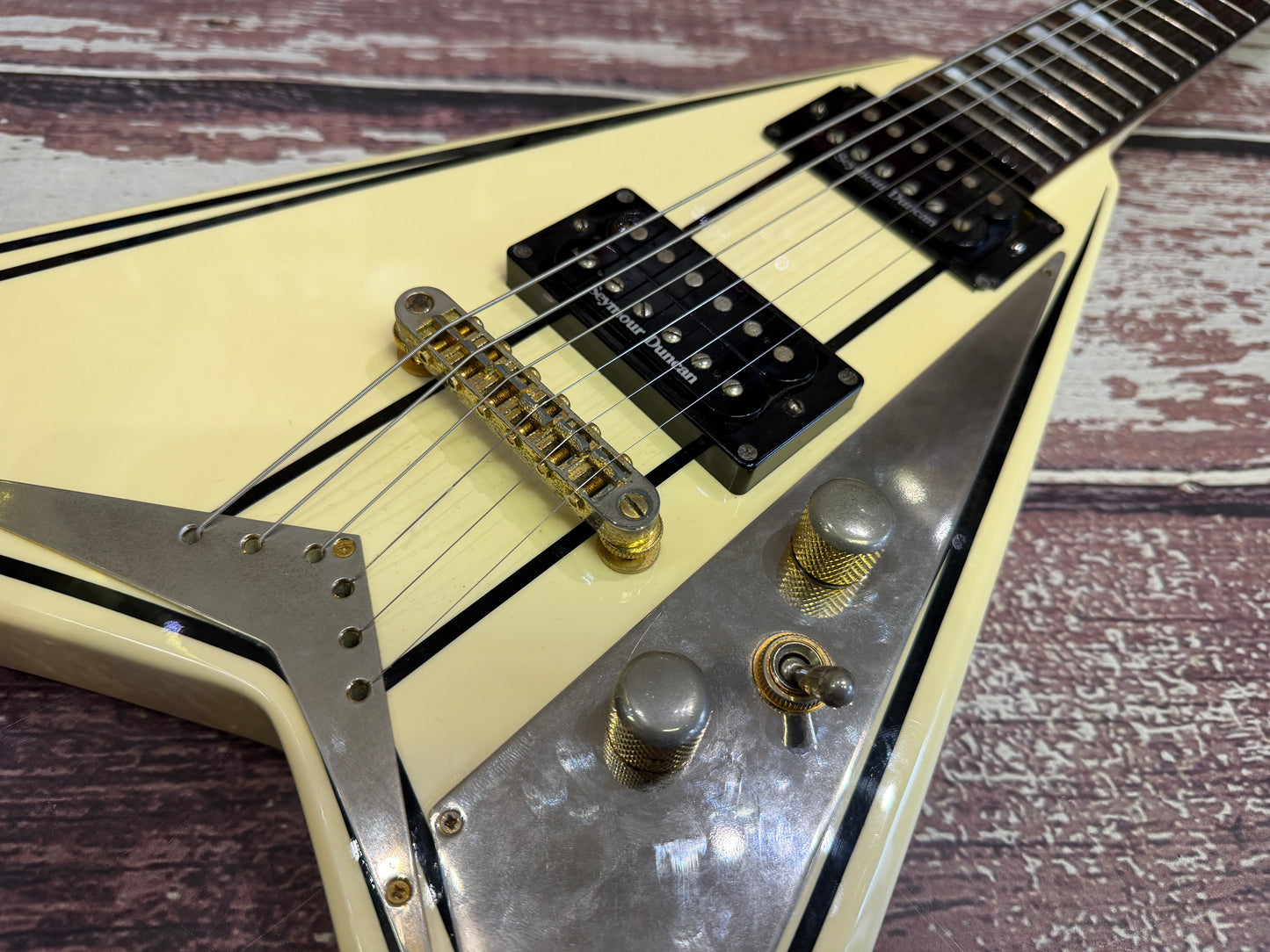 Jackson RR5 Rhodes "V", Japanese with fitted hard case.