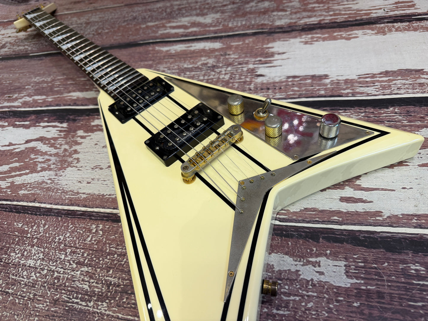Jackson RR5 Rhodes "V", Japanese with fitted hard case.