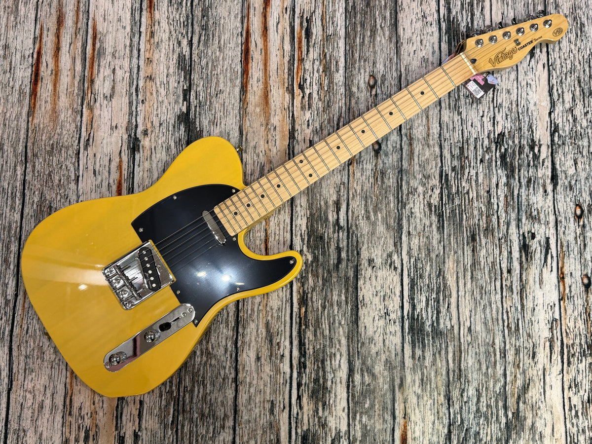 Vintage V20 Coaster T-Style electric guitar BUTTERSCOTCH - STARTER PACK