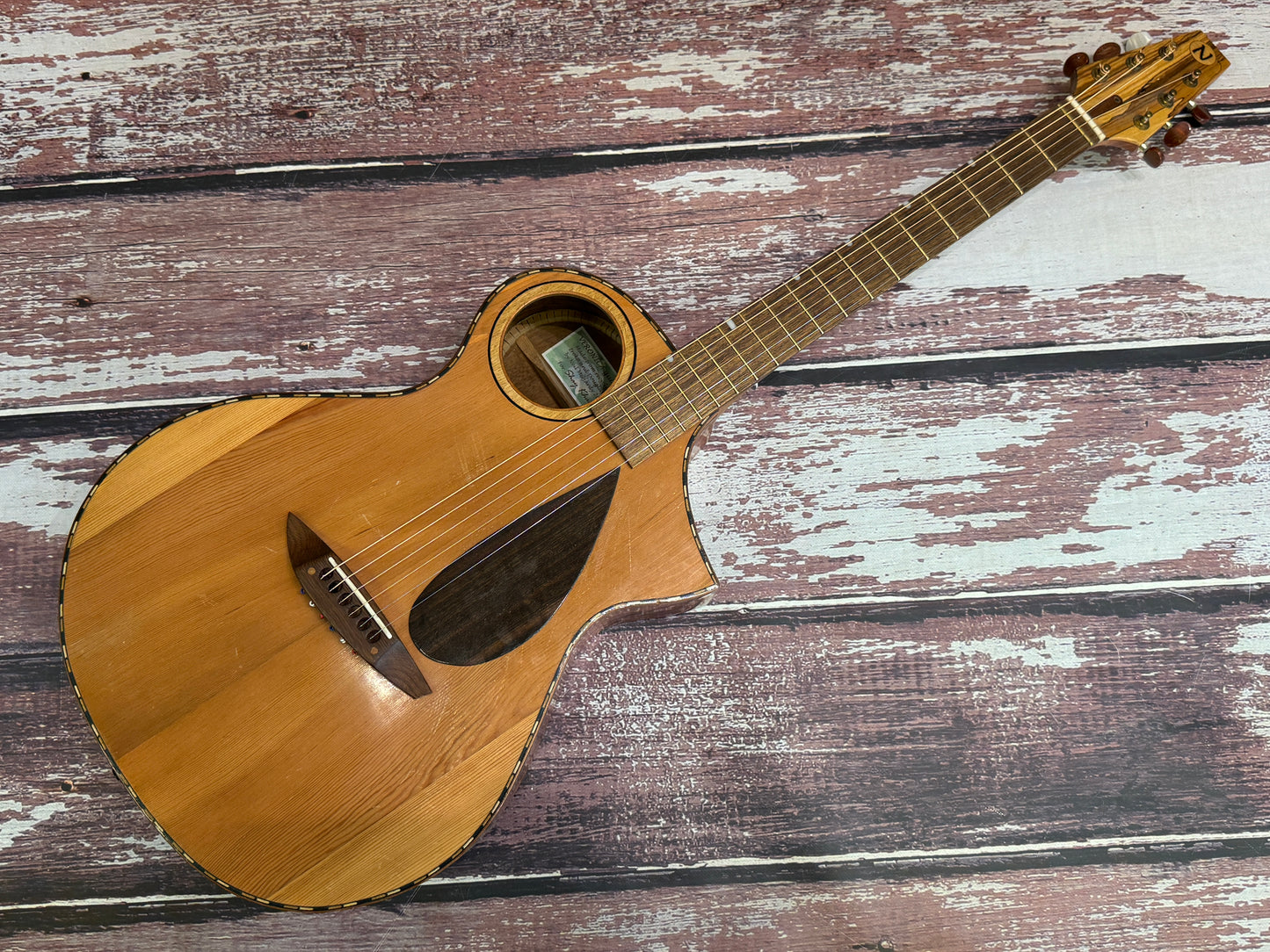 Neil McHardy Hand made "Veronica" Recycled woods Electro acoustic
