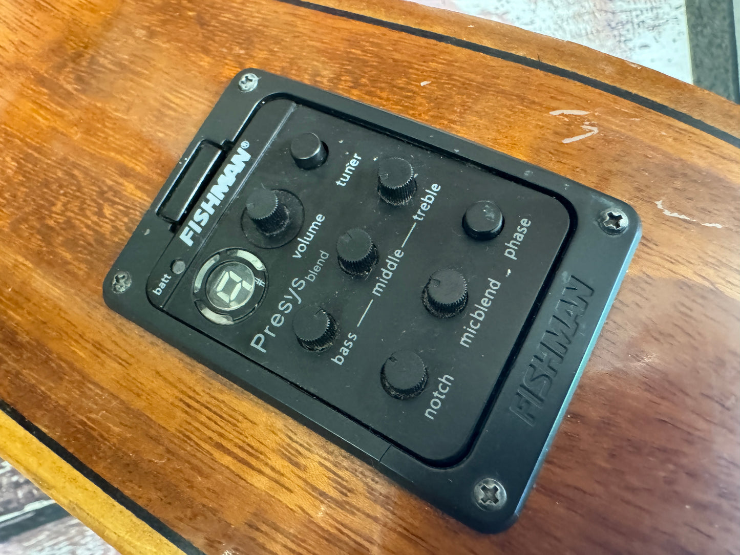 Neil McHardy Hand made "Veronica" Recycled woods Electro acoustic