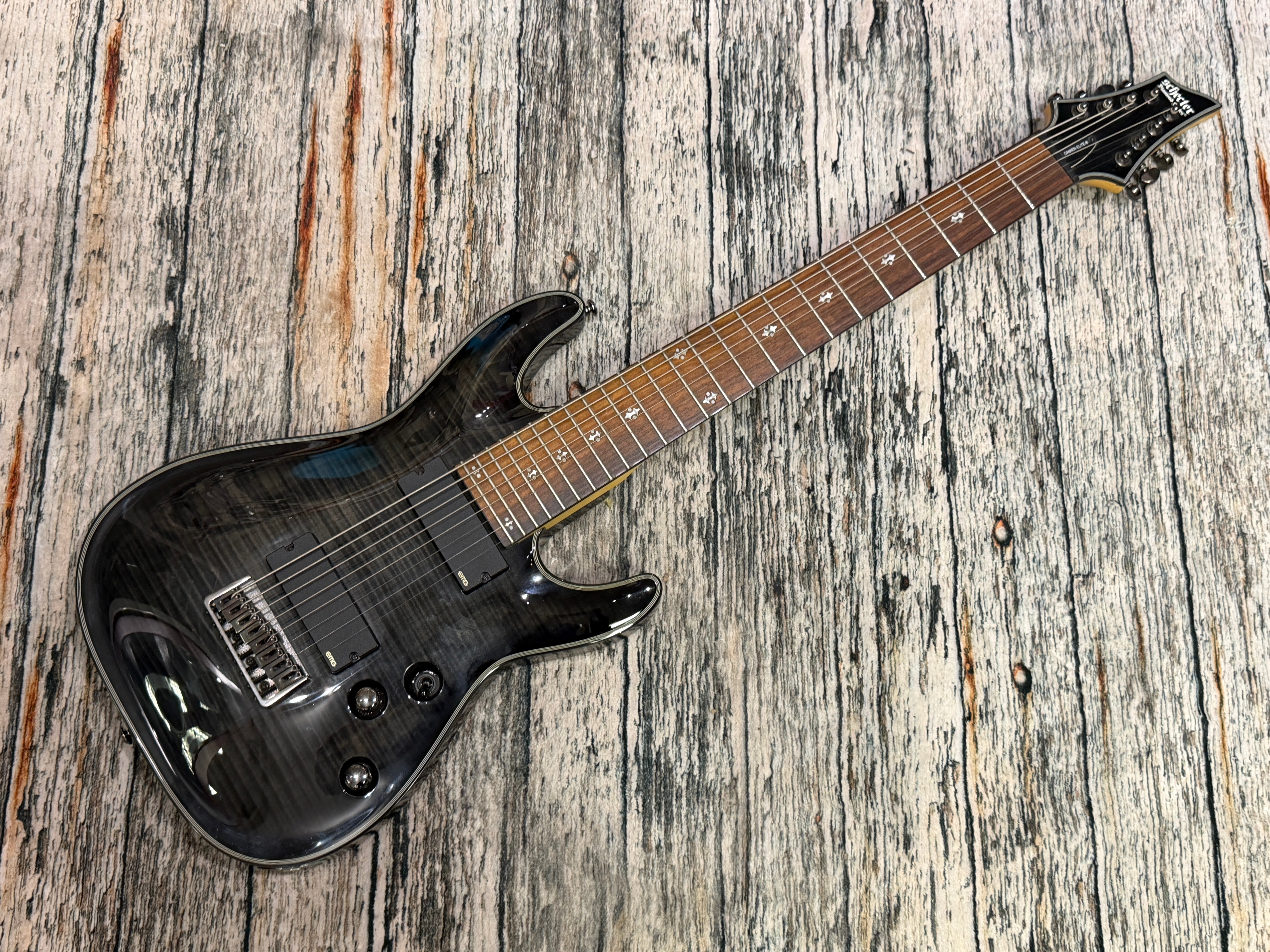 ギター SCHECTER Diamond series DAMIEN ELITE Schecter Damien Elite 8 string Active EMGs – Badlands Guitars Limited