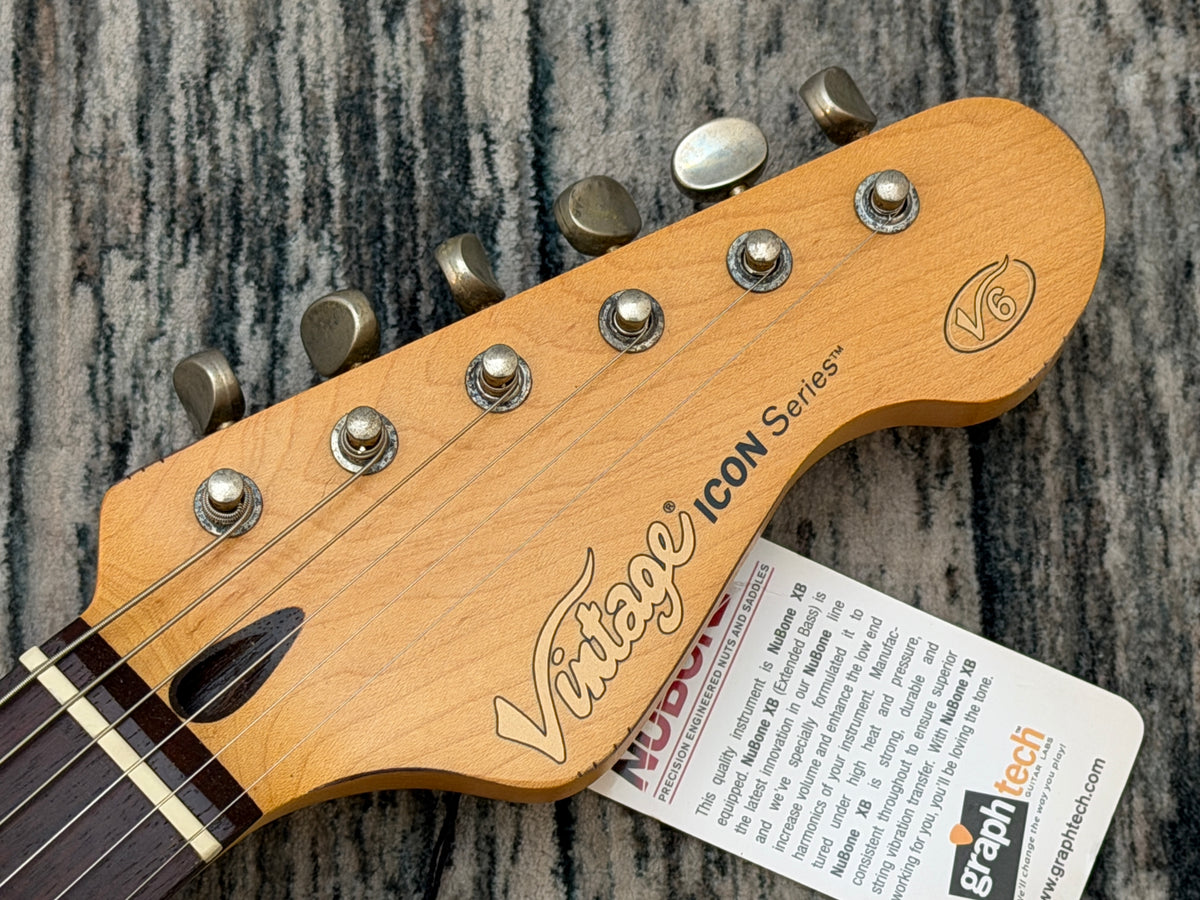 Vintage Icon V6 - Gun Hill Blue over sunburst.