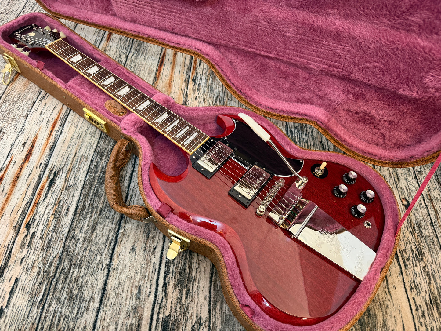 Epiphone '61 SG Standard with Maestro / Vibrola tail & case