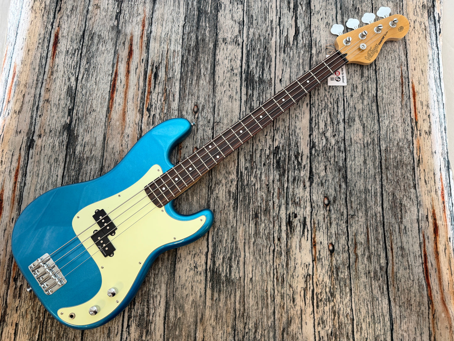 Vintage Coaster V40 Bass P-Bass Candy Apple Blue
