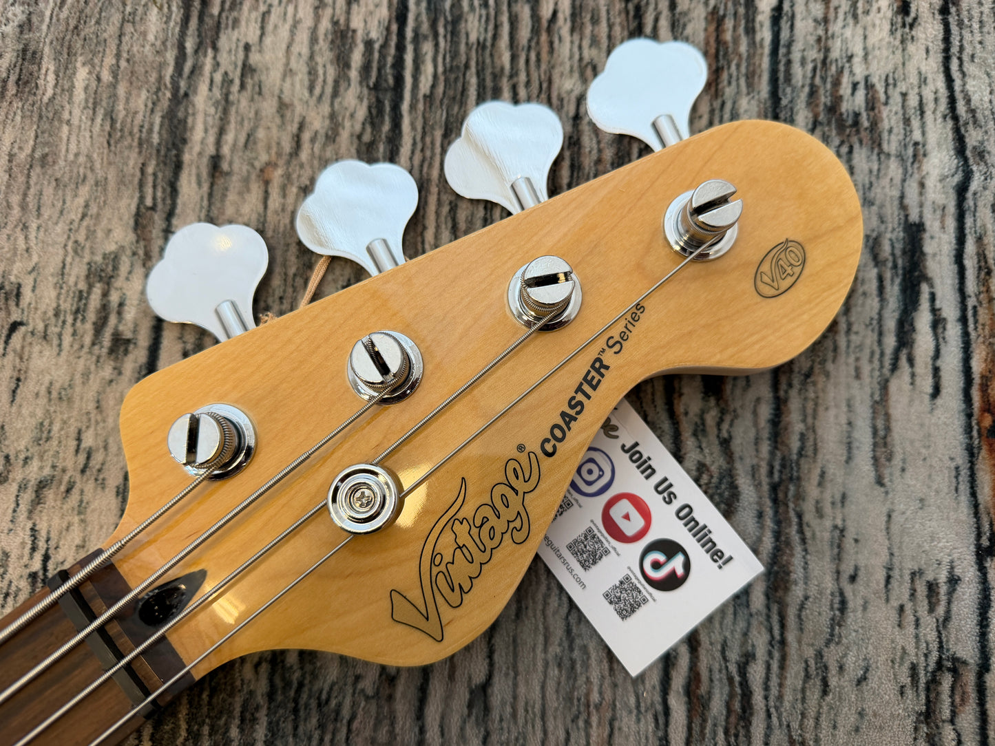 Vintage Coaster V40 Bass P-Bass Candy Apple Blue