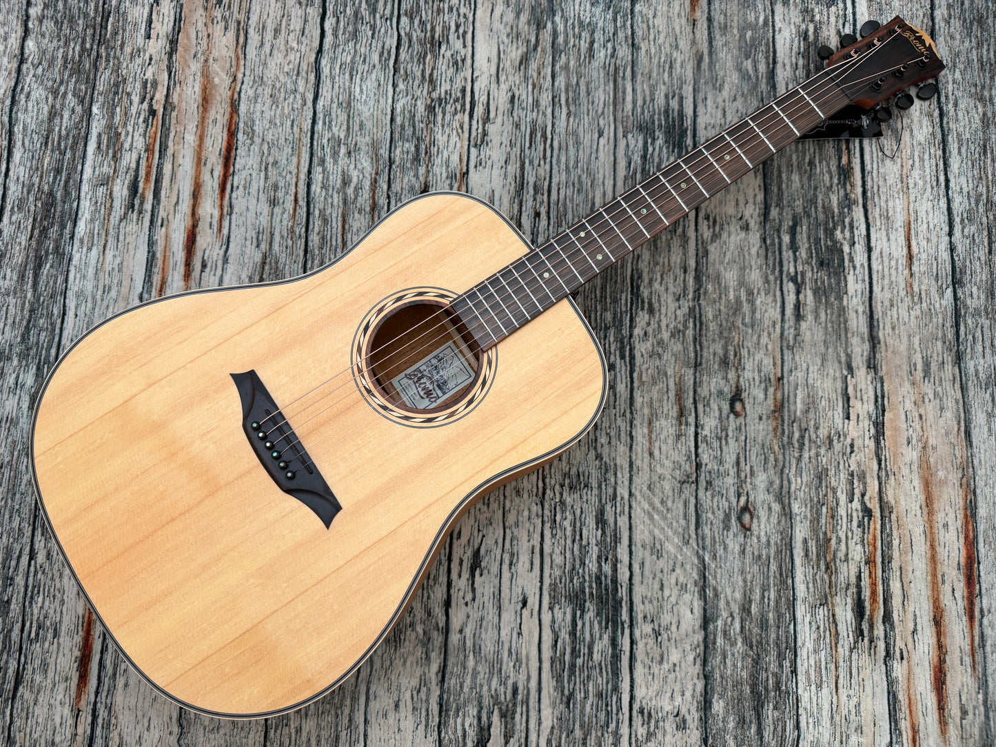 Bromo BAT1 Solid spruce top acoustic dreadnought.