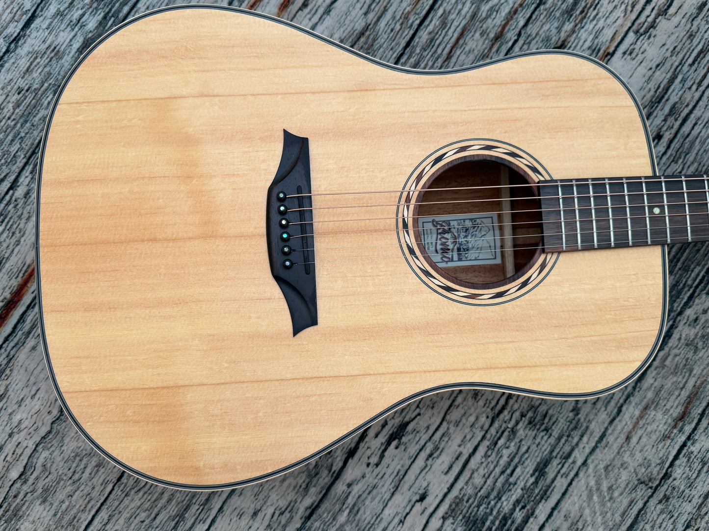 Bromo BAT1 Solid spruce top acoustic dreadnought.