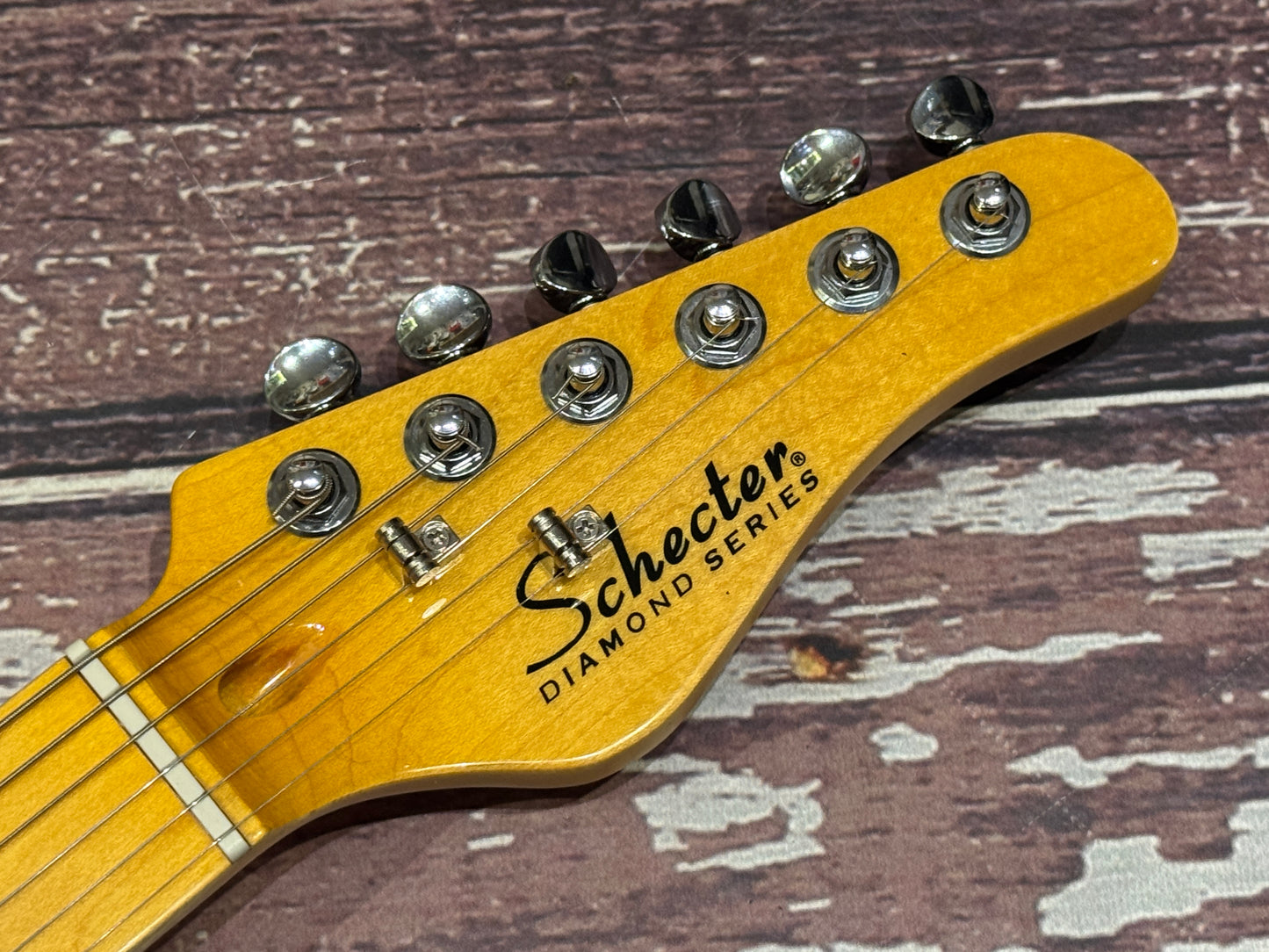 Schecter Diamond Series PT "Black", custom finish with Schecter hard case.
