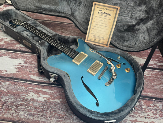 Eastman Romeo LA - Celestine blue, full hollow with OHSC & COA
