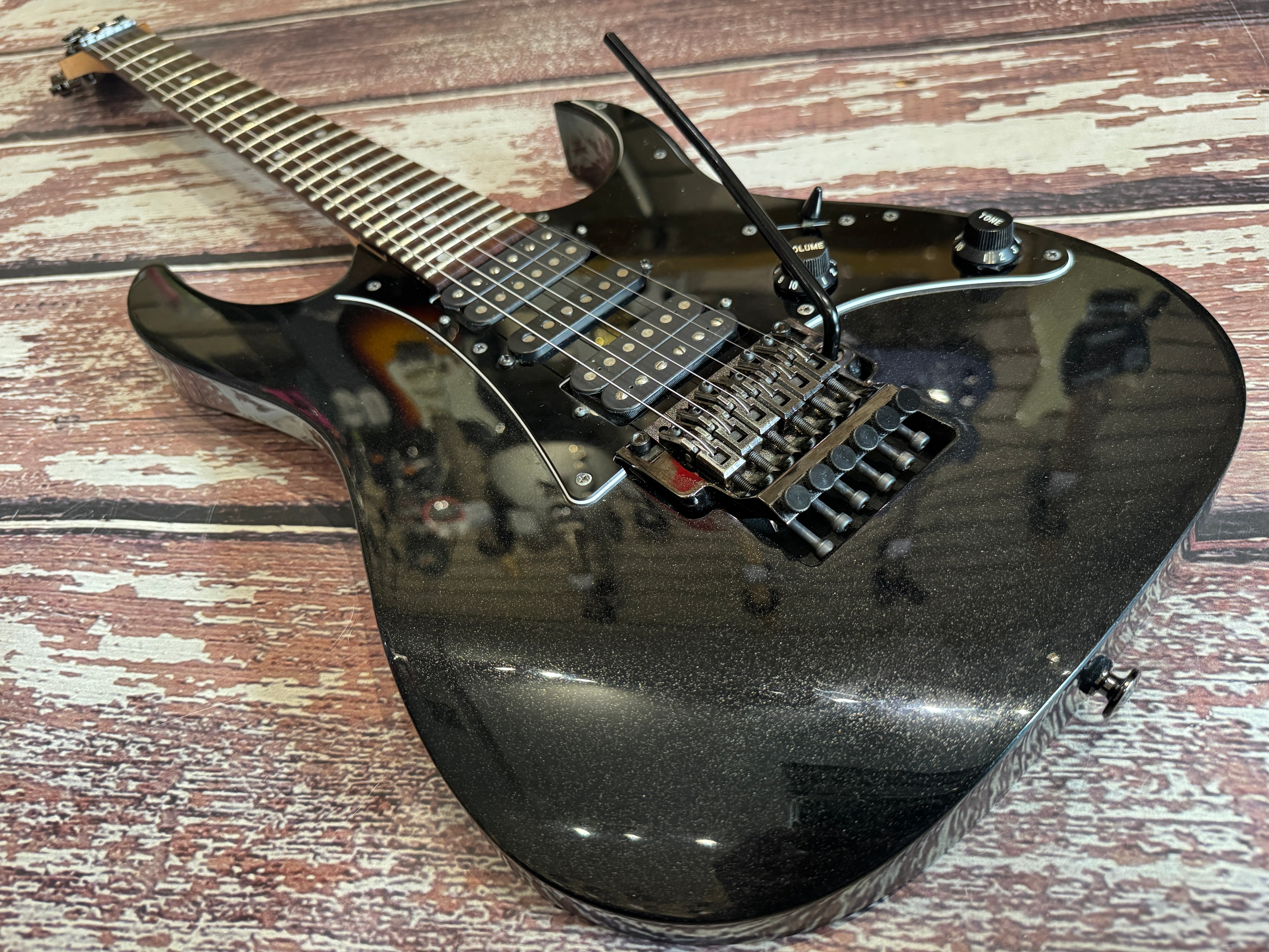 ギター Ibanez Prestige RG655 Ibanez RG655 Prestige Galaxy Black, FujiGen Japan with hard case