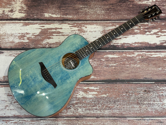 Vintage V300 DB Denim Slope shoulder cutaway Acoustic