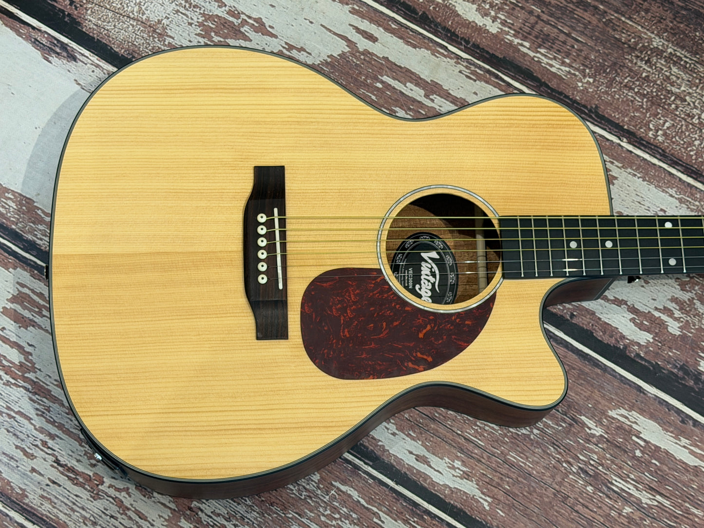 Vintage VEC300N Folk cutaway Electro Acoustic