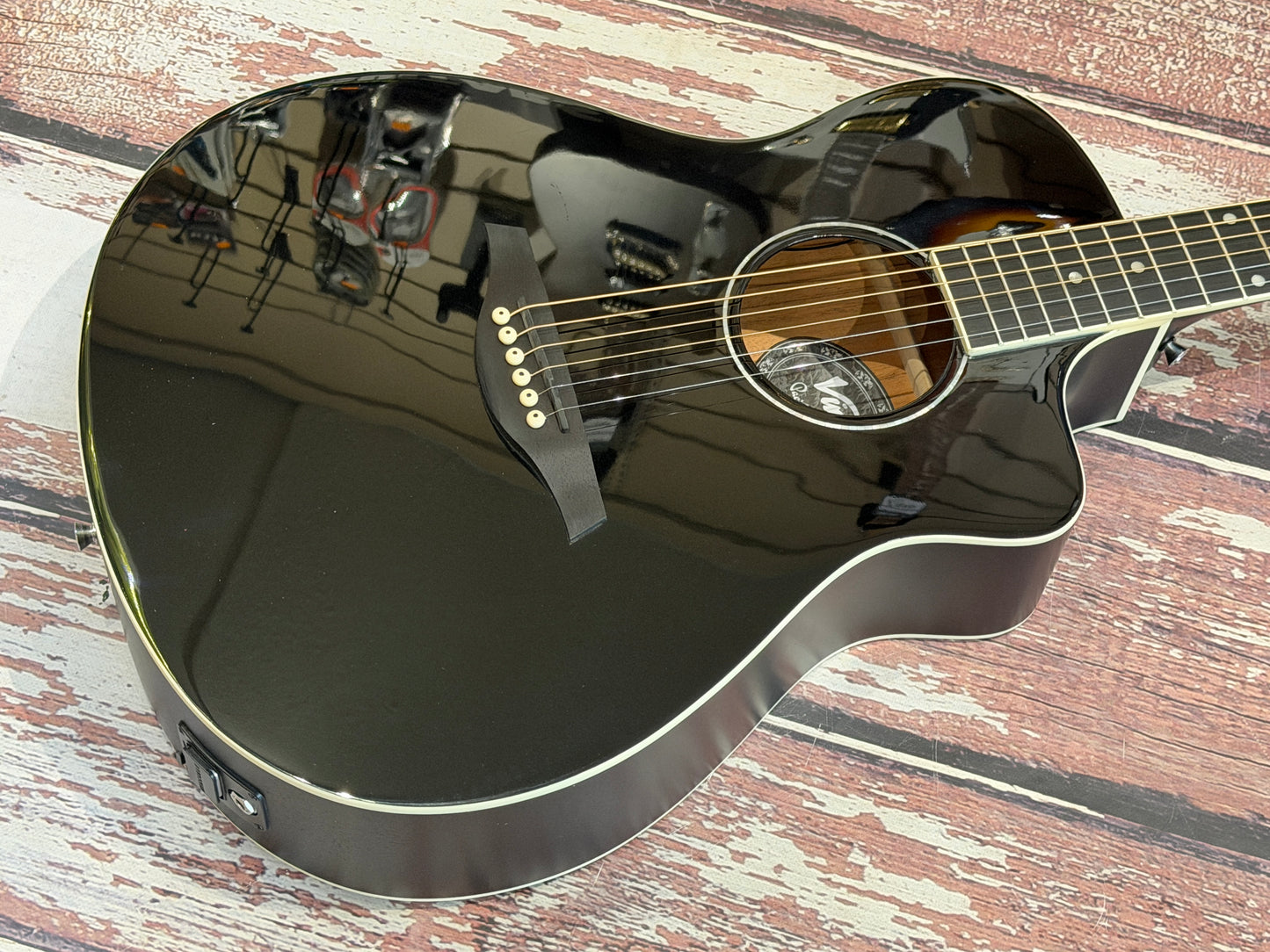 Vintage VEC300 MB Pacific Coast Electro Acoustic Black