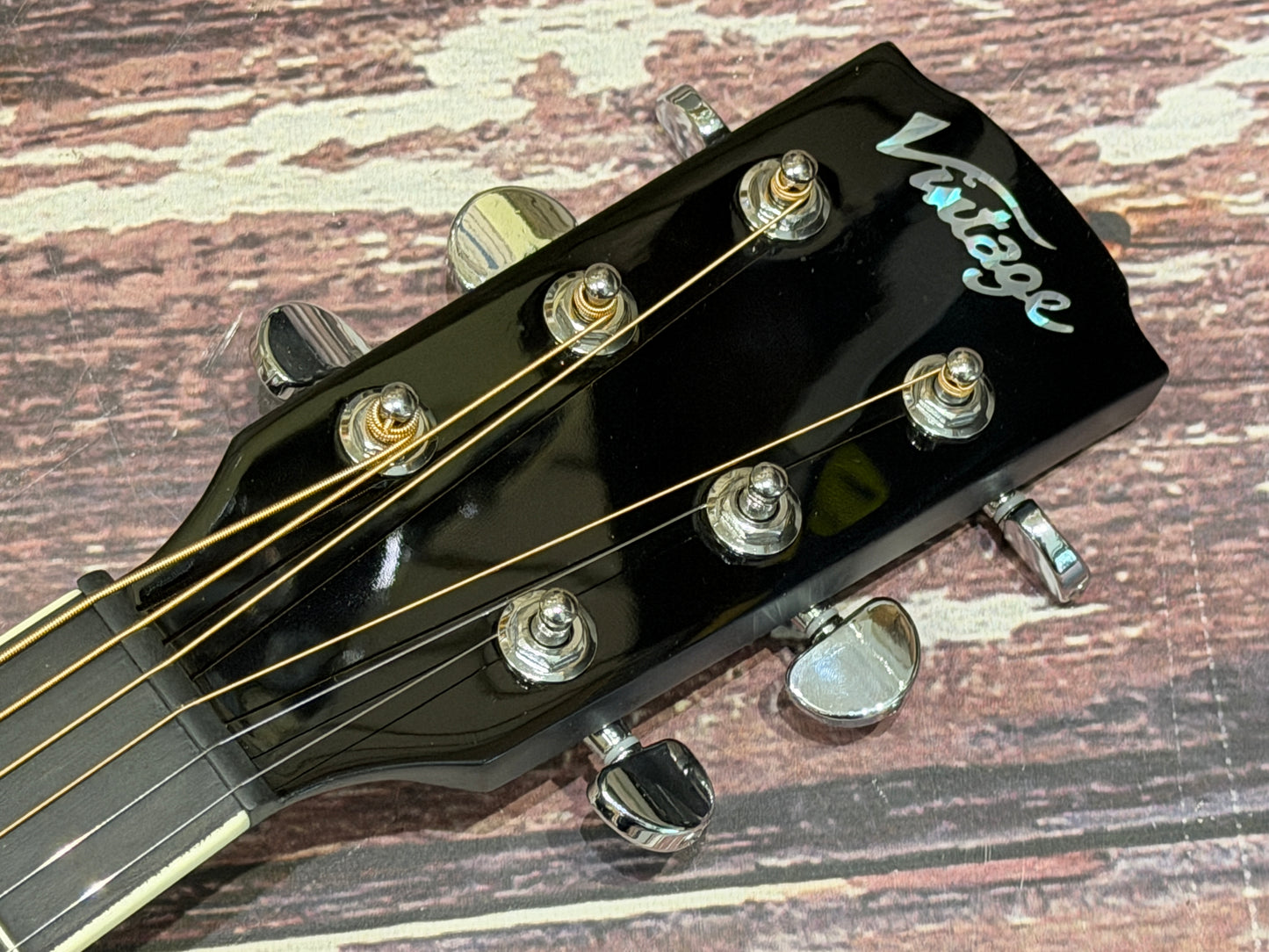 Vintage VEC300 MB Pacific Coast Electro Acoustic Black
