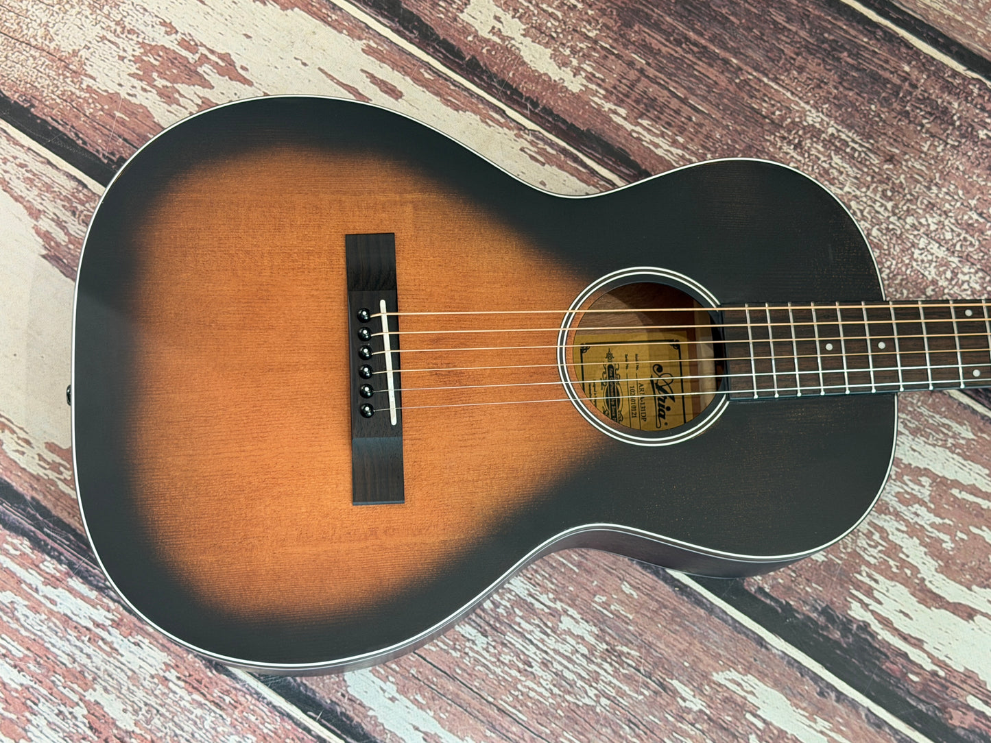 Aria DP - Delta Player Parlour Acoustic guitar. Muddy Brown