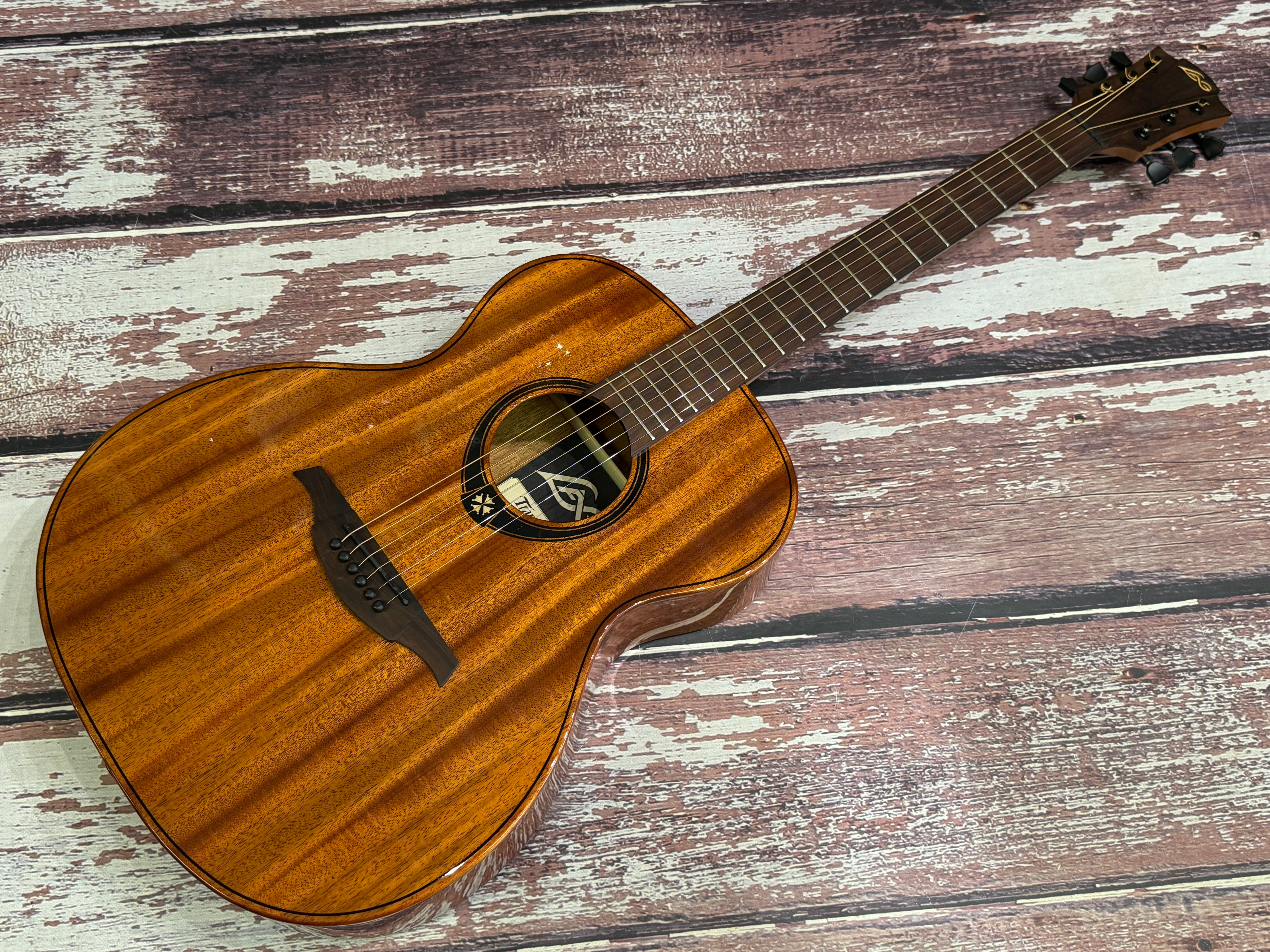 LAG T98A Acoustic - Solid Mahogany top. – Badlands Guitars Limited