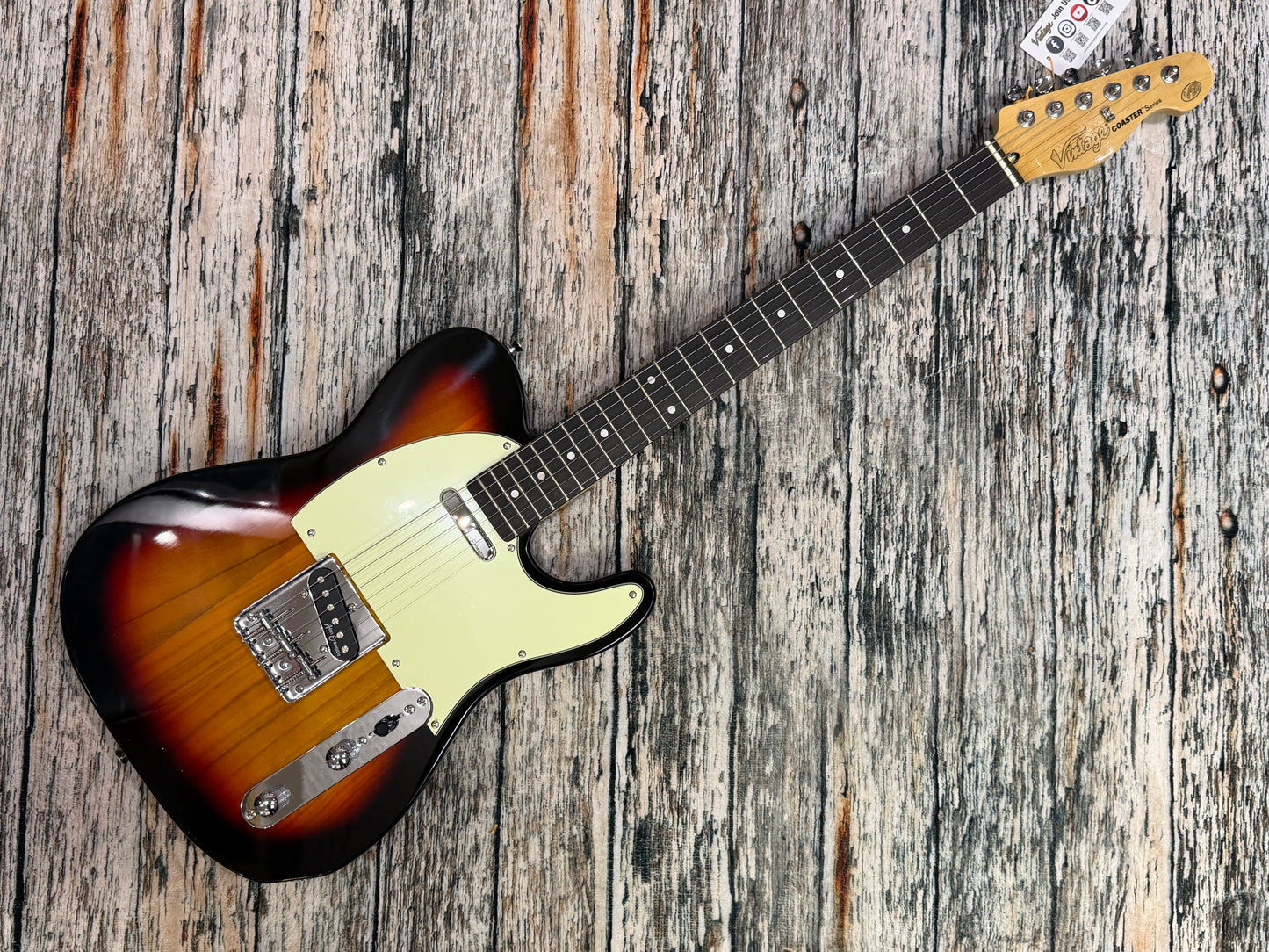 Vintage V20 Coaster T-Style electric guitar SUNBURST - STARTER PACK